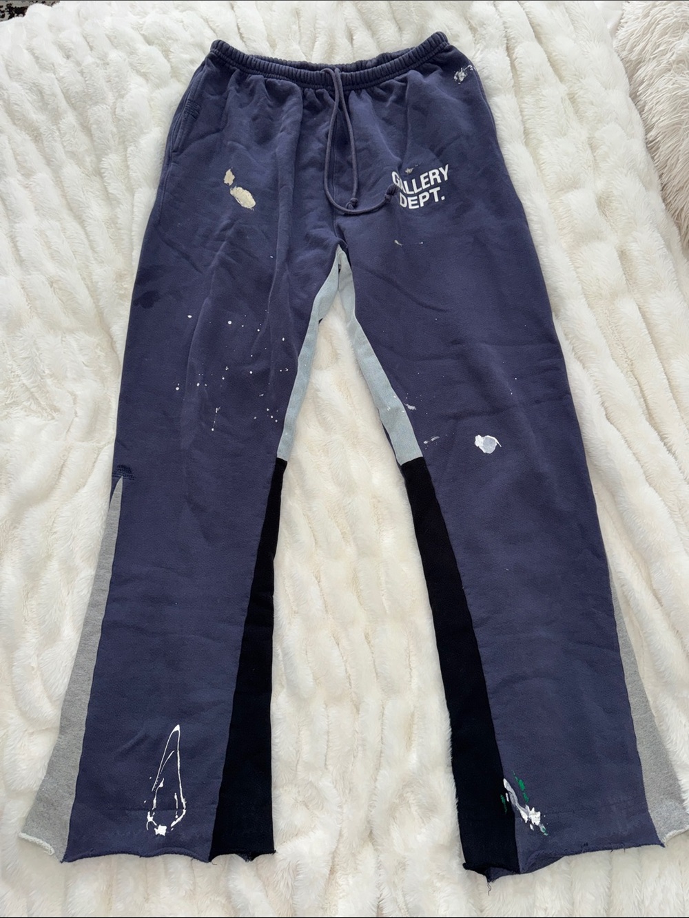 Gallery Dept Navy Paint-Splatter Sweatpants